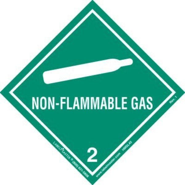 American Labelmark Co LabelMaster® HMSL45 Non-Flammable Gas Label, Worded, PVC-Free Film, 500/Roll HMSL45